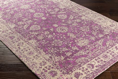 Edith Creamtaupedark Purple Area Rug