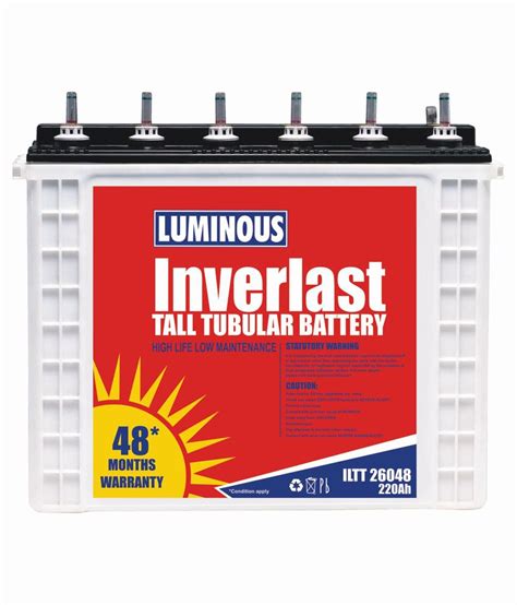 Luminous Inverlast ILTT 26048 220 AH Tall Tubular Battery Price In