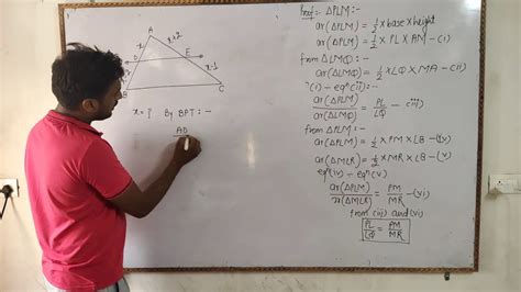 Basic Proportionality Theorem Similar Triangles Youtube