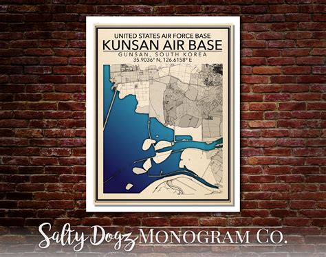 Wall Art Map of Kunsan Air Base United States Air Force Base - Etsy