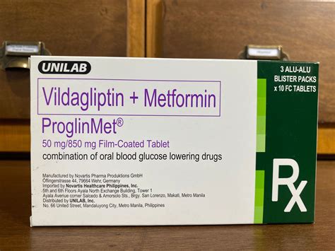 Vildagliptin Metformin Proglinmet 50mg850mg Film Coated Tablet Meds For All