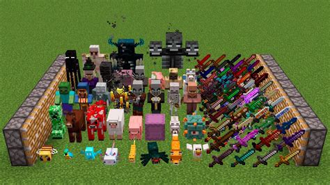 X300 Swords And All Mobs Minecraft Combined Youtube