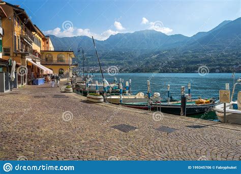 View Of Monte Isola Iseo Lake Brescia Province Lombardy Italy