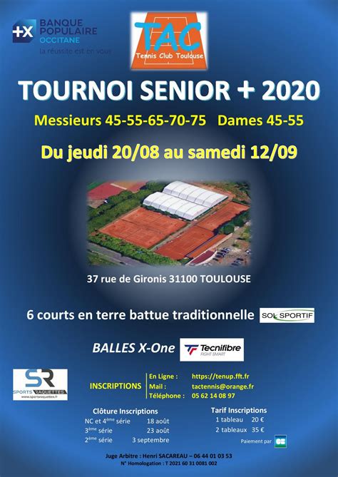 Tournoi Senior Tac Tennis Club Toulouse La Terre Battue Par