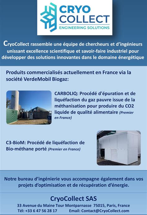 CryoCollect extrait un bioCO₂ de qualité alimentaire des unités d