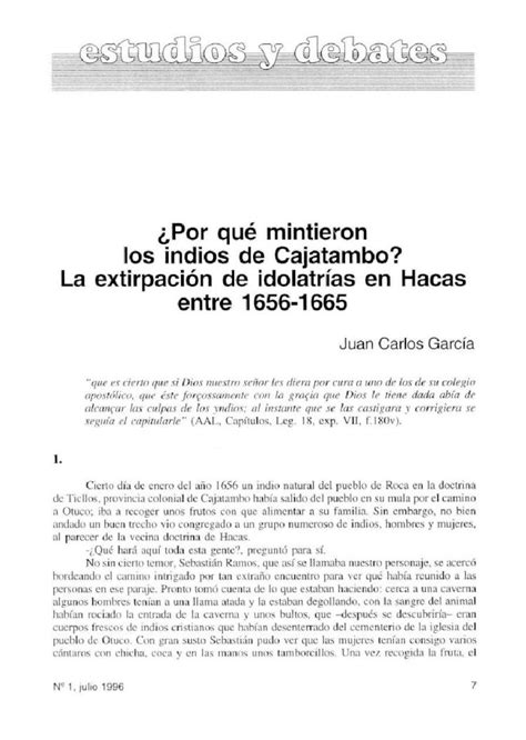 PDF Por qué mintieron los indios de Cajatambo La extirpación