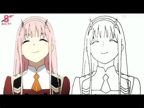 How To Draw Zero Two Very Easy Step By Step Darling In The Franxx