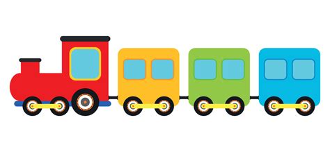 transporte de tren colorido simple en ilustración de vector de dibujos