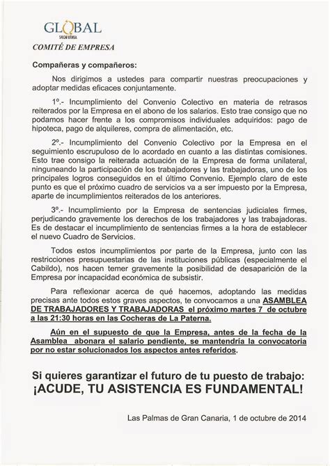 Comité de Empresa Global Salcai Utinsa ASAMBLEA DE TRABAJADORES Y