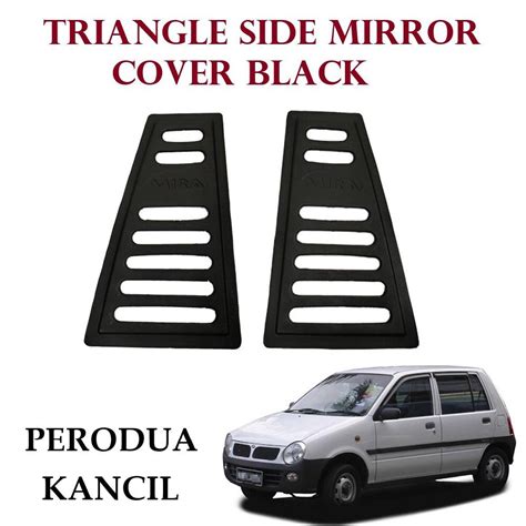 Perodua Kancil Black Rear Side D Carbon Window Triangle Mirror Cover