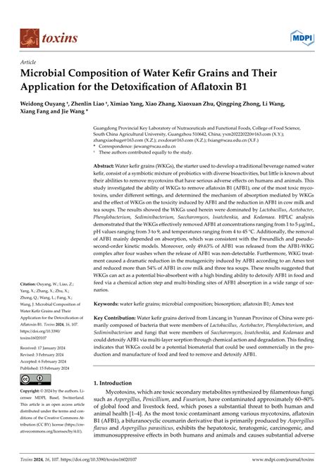 Pdf Microbial Composition Of Water Kefir Grains And Their Application