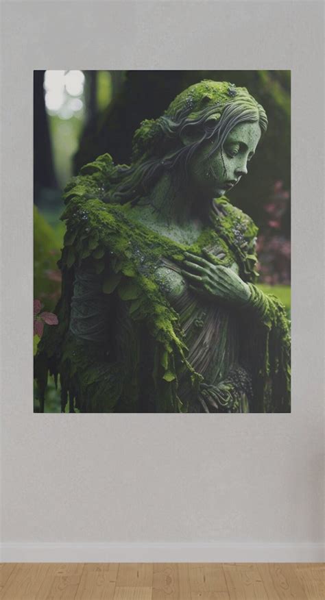 Statue Wrapped With Moss Forest Wall Art Moss Mother Nature Art Hanging ...