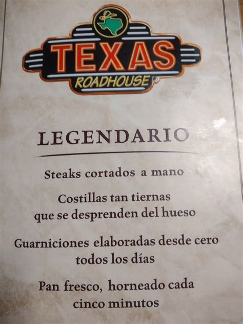 Carta Del Restaurante Texas Roadhouse Mérida Merida