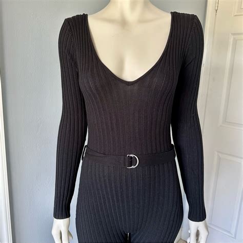 Naked Wardrobe Ribbed Catsuit Bodysuit Gem