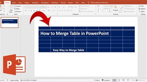 How To Merge Table In Powerpoint Youtube