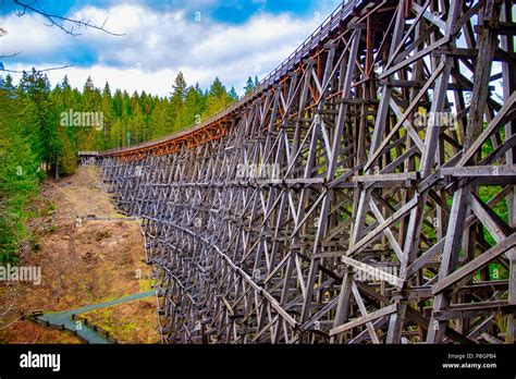 View of Kinsol Trestle wooden railroad bridge in Vancouver Island, BC Canada Stock Photo - Alamy