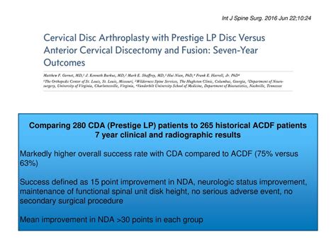 Ppt Anterior Cervical Discectomy And Fusion Acdf 44 Off