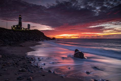 Montauk Lighthouse sunrise Long Island New York, USA