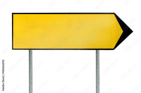 Blank Yellow Road Sign Template For Text With Arrow To Right Direction