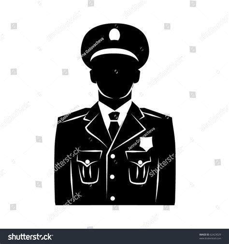 Vector Policeman Silhouette Stock Vector 62423029 Shutterstock