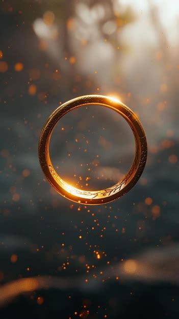 Premium Photo A Gold Ring Floating In The Air