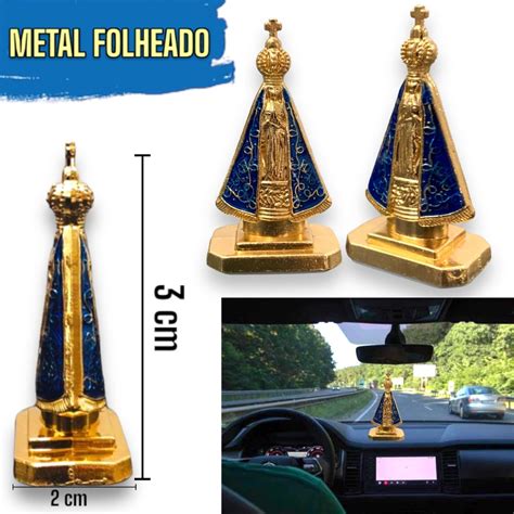 Kit 2 Nossa Senhora Aparecida Em Metal Para Painel De Carro Shopee Brasil