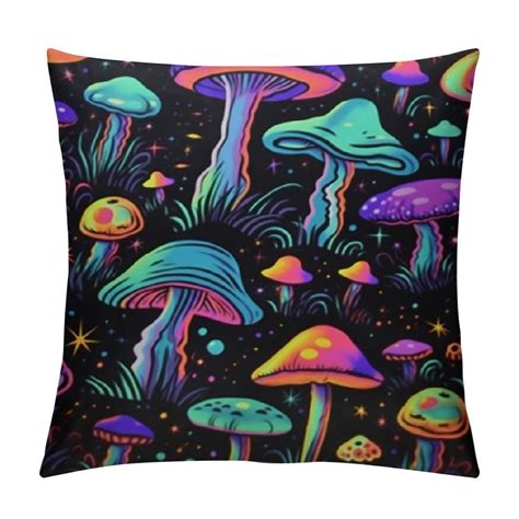 Jeuxus Satin Pillowcase For Hair And Skin Watercolor Mushrooms Silk