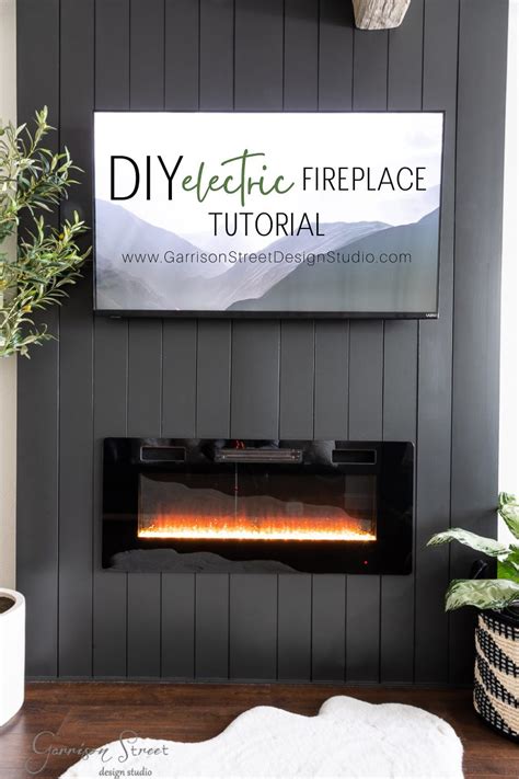 Modern DIY Electric Fireplace And Shiplap TV Wall Garrison Street