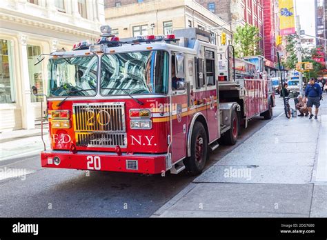 Ladder 20 Fire Truck From New York City Fire Department Stock Photo Alamy