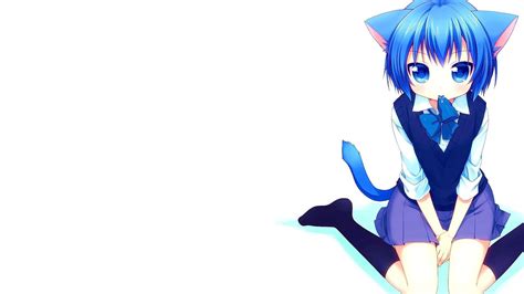 Blue Haired Anime Cat Girl Wallpapers - Wallpaper Cave