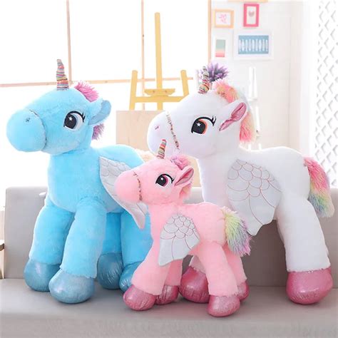 1 Pcs Cute Unicorn Plush Doll Baby Dolls Pink Unicorn Soft Stuffed