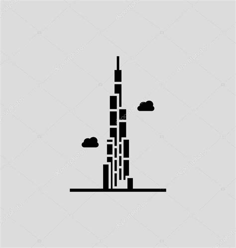 The Burj Khalifa Solid Vector Illustration — Stock Vector