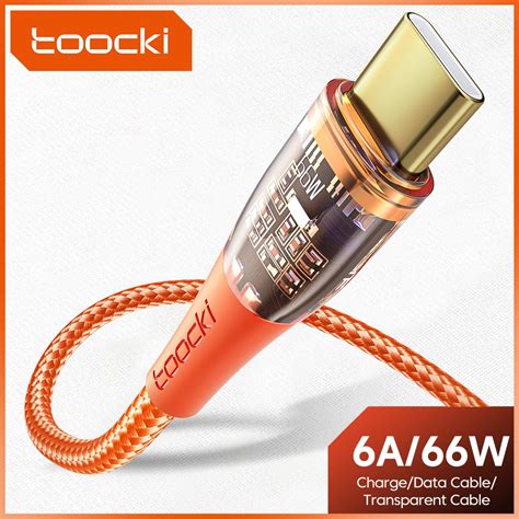 Toocki W Usb Type C Charging Cable A Transparent Quick Charge Nylon