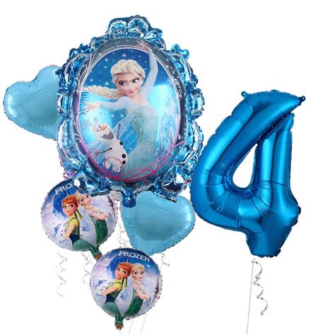 BALON NA URODZINY 4 CZTERY LATA BALONY KRAINA LODU FROZEN ELZA CZWARTE