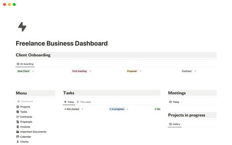 Freelance Business Dashboard Plantilla De Notion