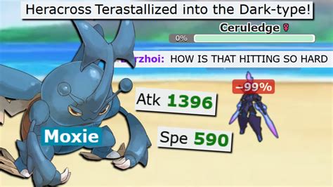 Tera Dark Moxie Trailblaze Heracross Is Amazing In Pokemon Scarlet And