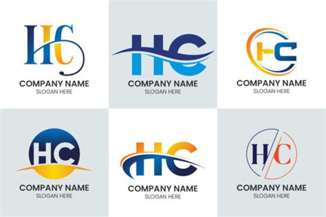 Initial Letter H C Logo Set Graphic By Makhondesign · Creative Fabrica