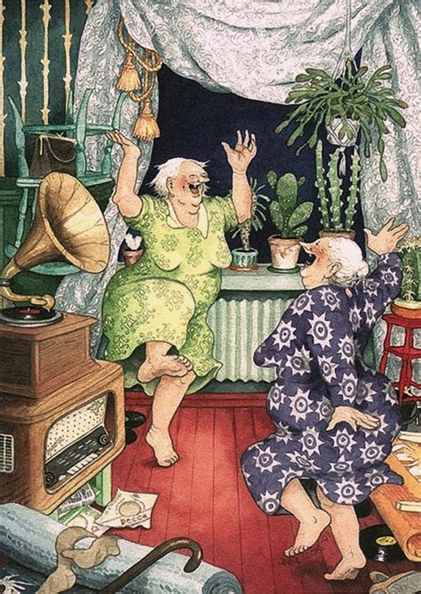 Löök, Inge (real- Ingeborg Lievonen)(b,1951)- Old Women Dancing ...