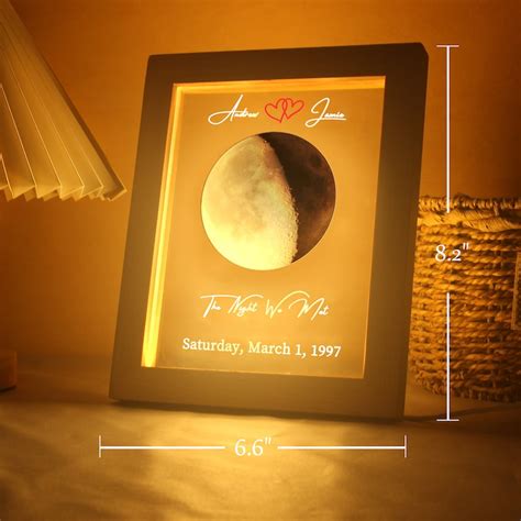 Personalized Moon Phase Acrylic Lamp Custom Moon Phase By Date Acrylic