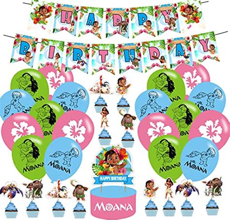 Buy U B Moana Birthday Party Supplies Moana Banner Cake Cupcake Toppers