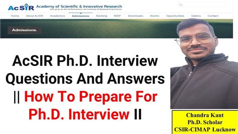 How To Prepare For Ph D Interview Csir Cimap Interview Experience