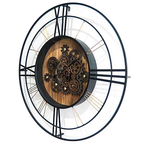 Reloj Redondo De Pared Estilo Industrial Relojes Decorativos