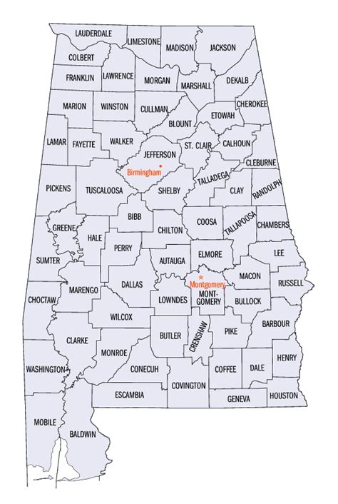 Alabama County Map