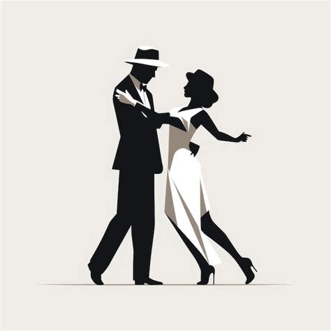 Premium Ai Image Minimalistic Line Art Elegant Salsa Dancing In Black