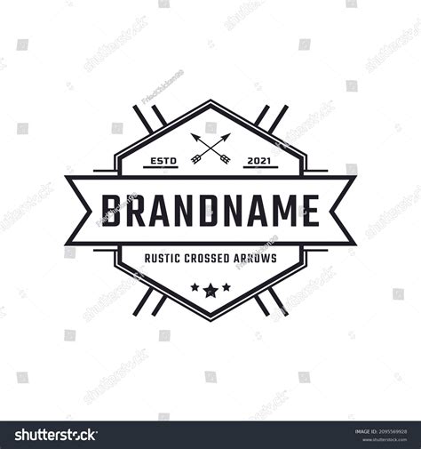 Classic Vintage Retro Label Badge Crossed Stock Vector Royalty Free