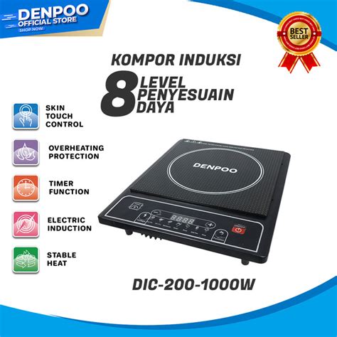 Jual Kompor Listrik Induksi Push Button Denpoo Low Watt Dic 200 1000