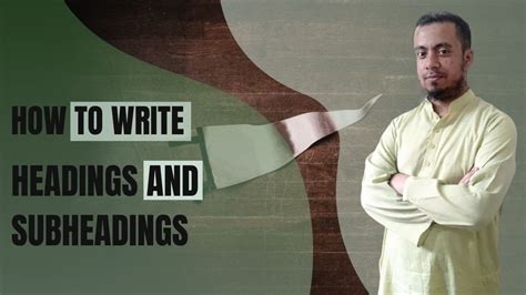 How To Write Headings And Subheadings Youtube