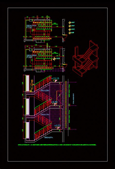 Detalle Escalera De Hormigon Armado En Autocad Librer A Cad