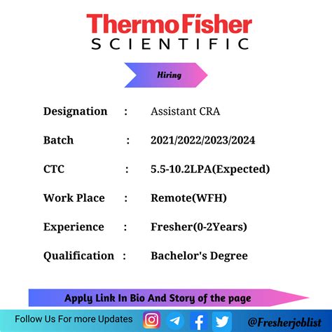 Thermo Fisher Off Campus Drive Hiring Assistant Cra Bachelor S