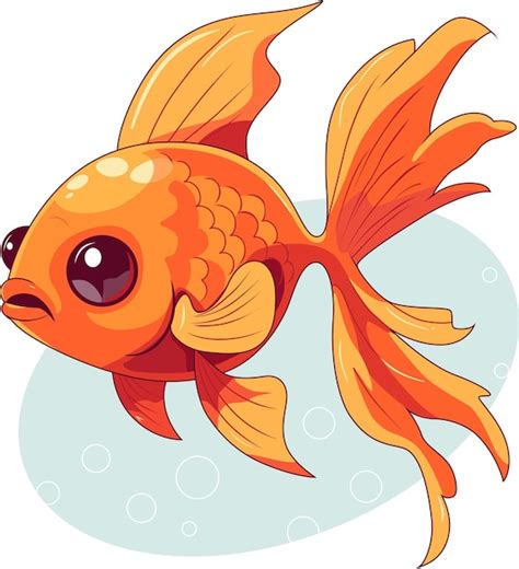 Premium Vector Cute Goldfish Cartoon On White Background